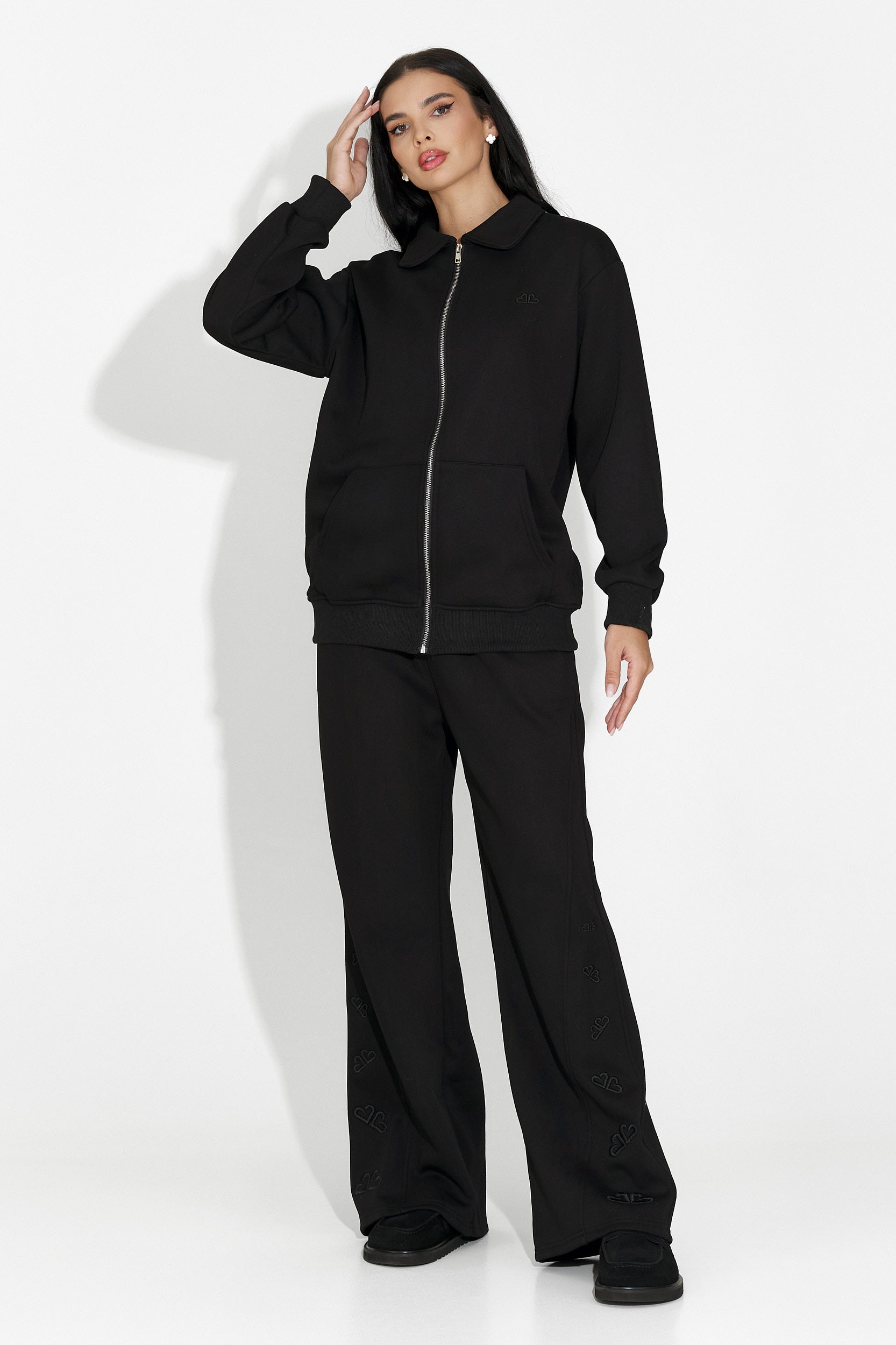 Γυναικείο casual μαύρο σετ Brynora Bogas