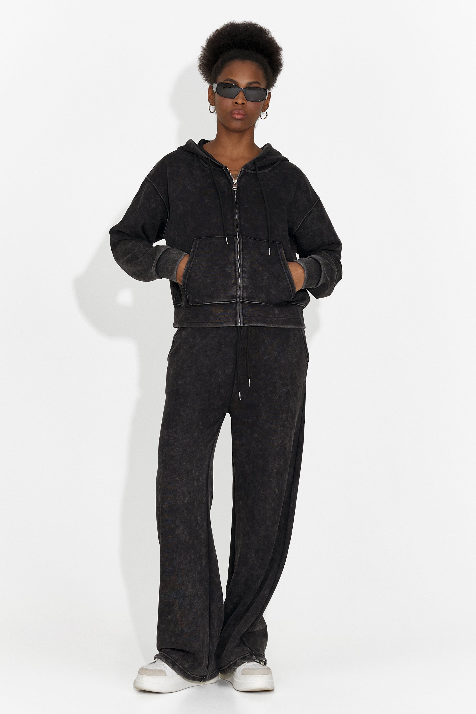 Traje de Entrenamiento Casual Negro para Mujeres de Jiustina Bo