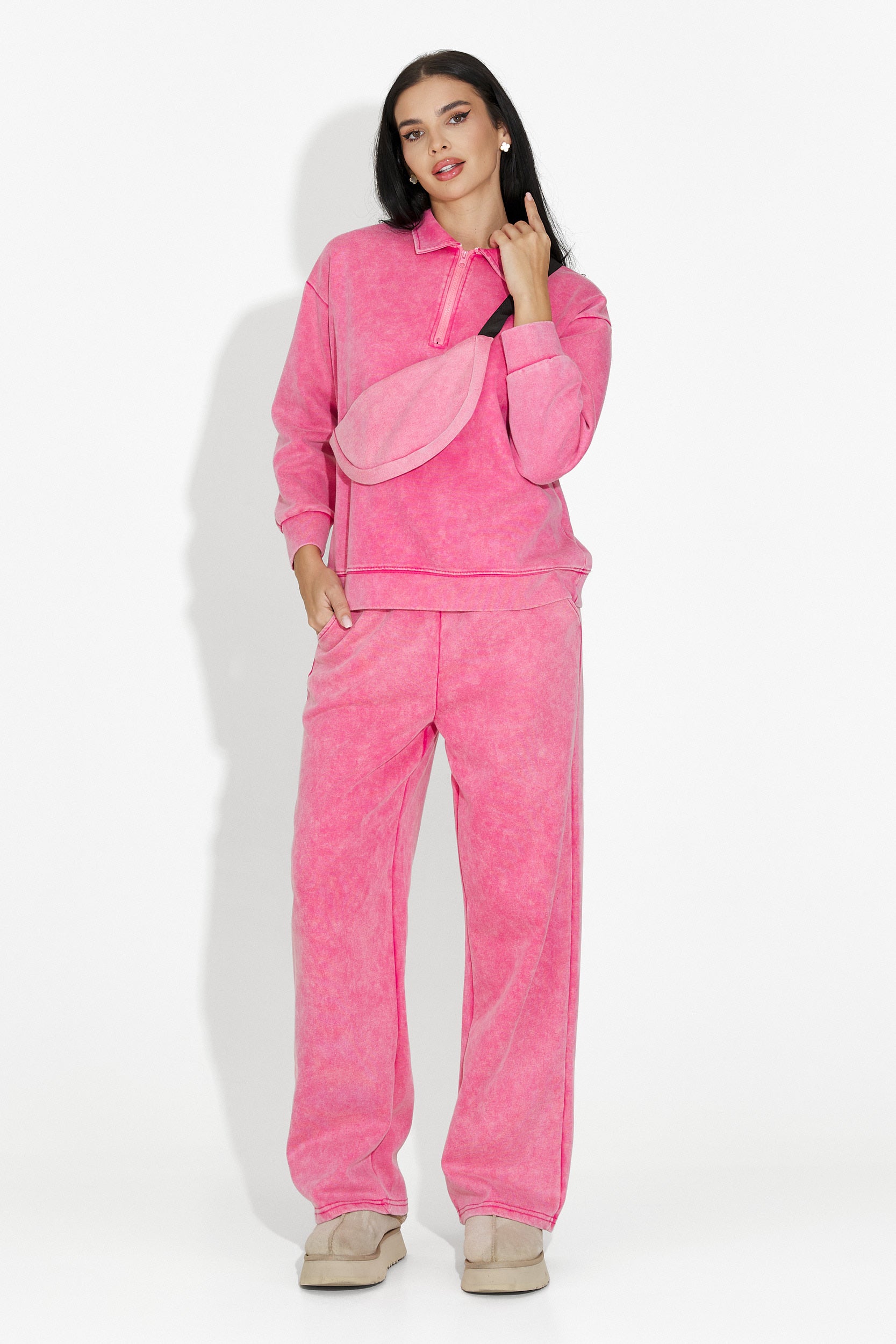 Casual pink Dionea Bogas women's training suit