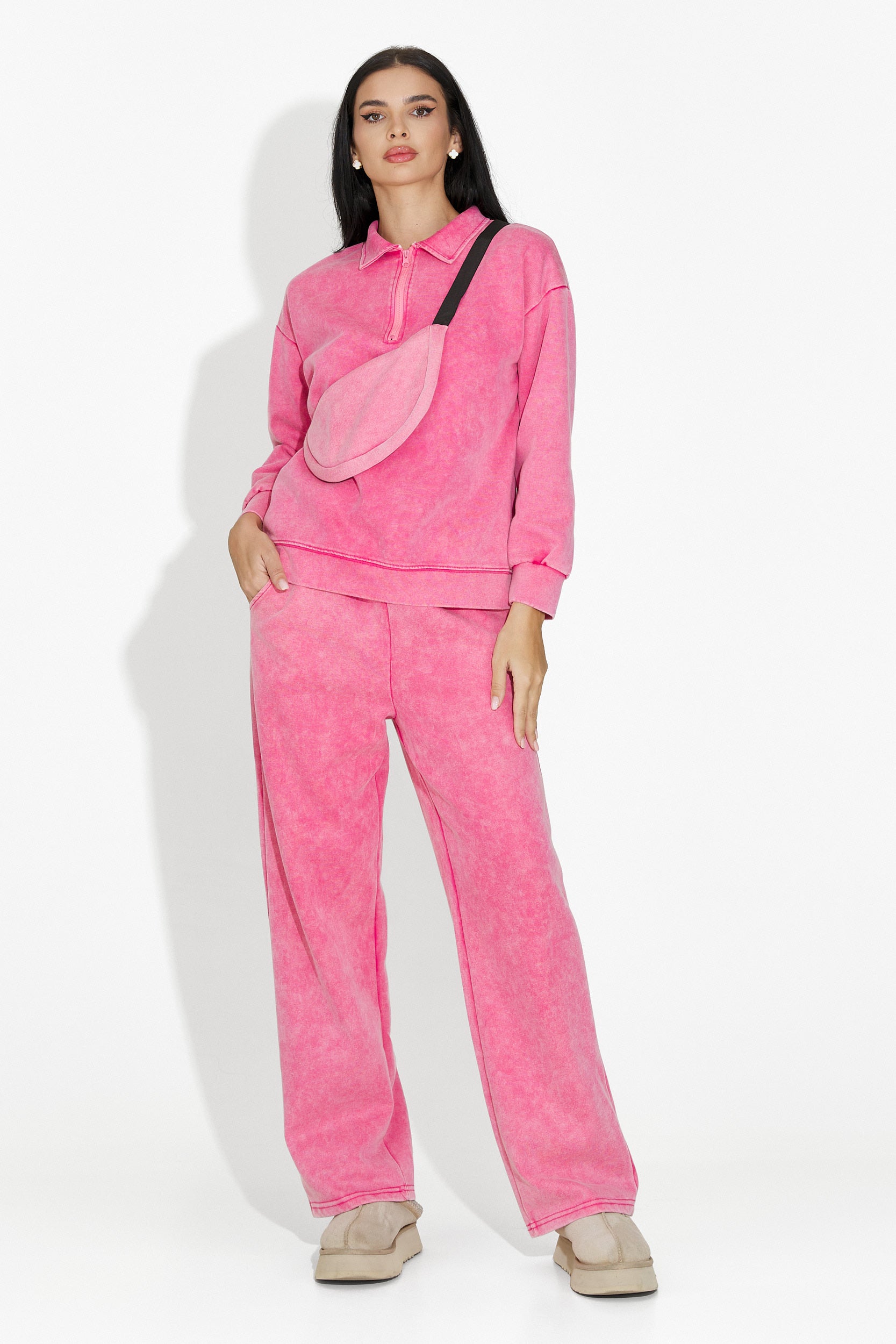 Casual pink Dionea Bogas women's training suit