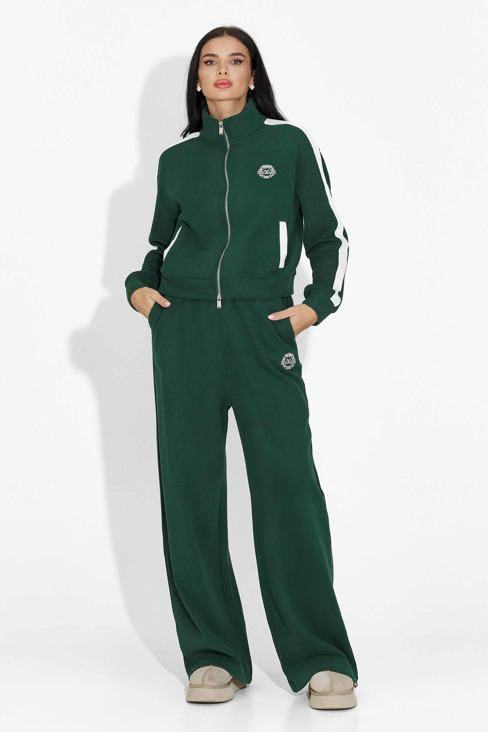 Crisea Bogas Green Casual Women's Training Suit