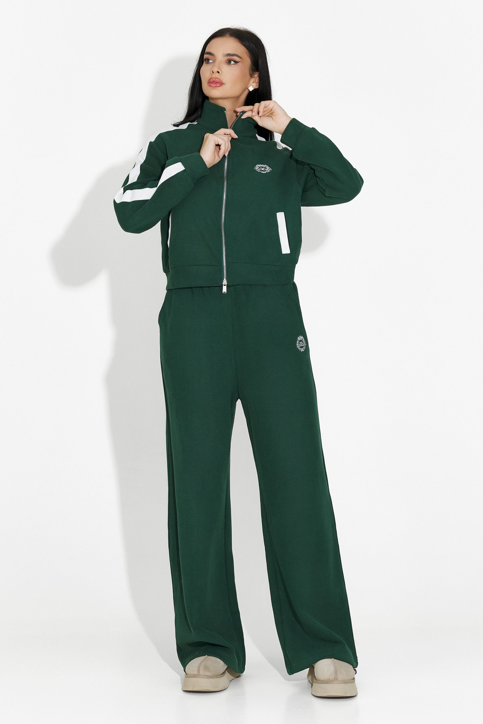 Γυναικείο casual πράσινο σετ Crisea Bogas