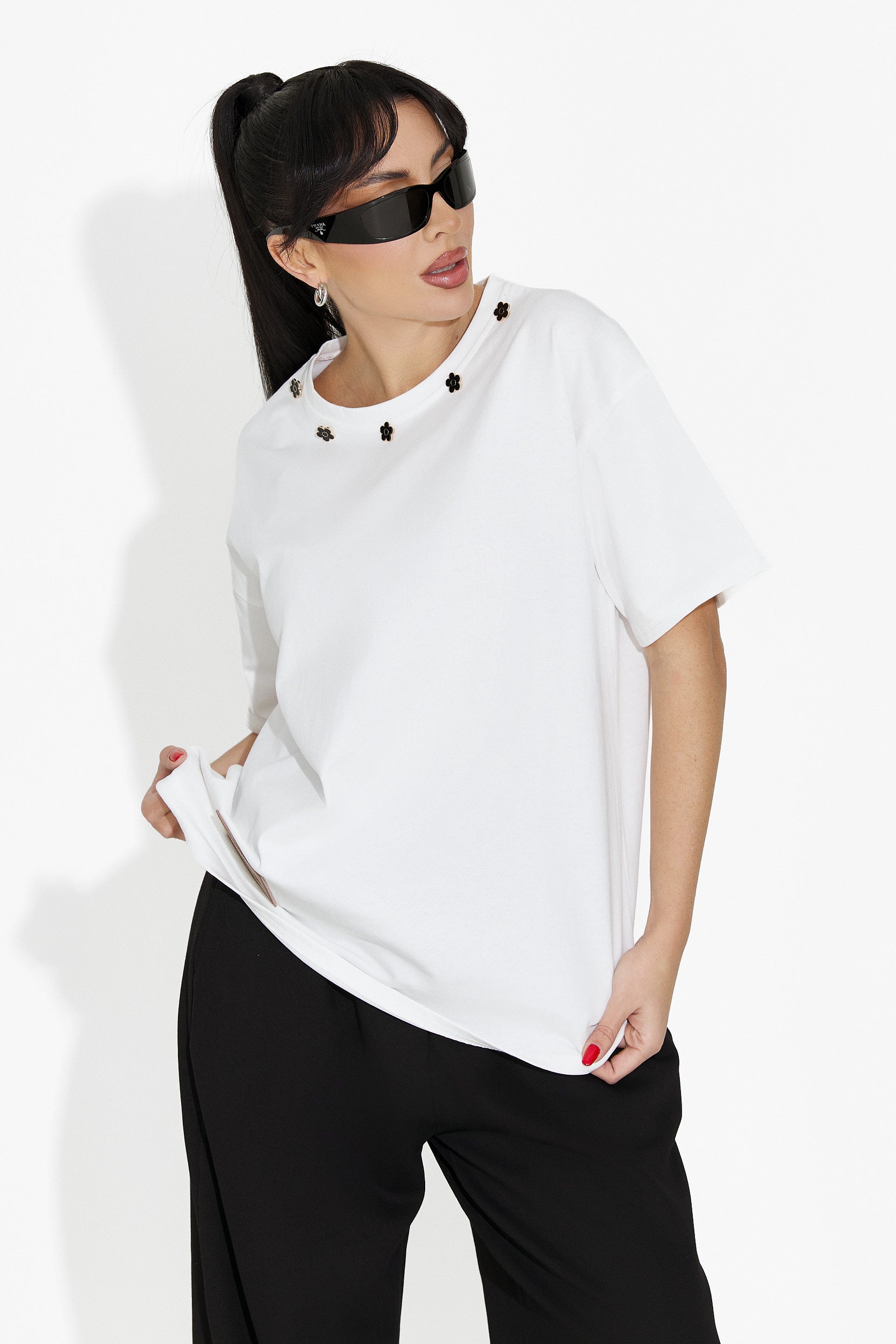 Camiseta casual de mujer blanca Arilea Bogas