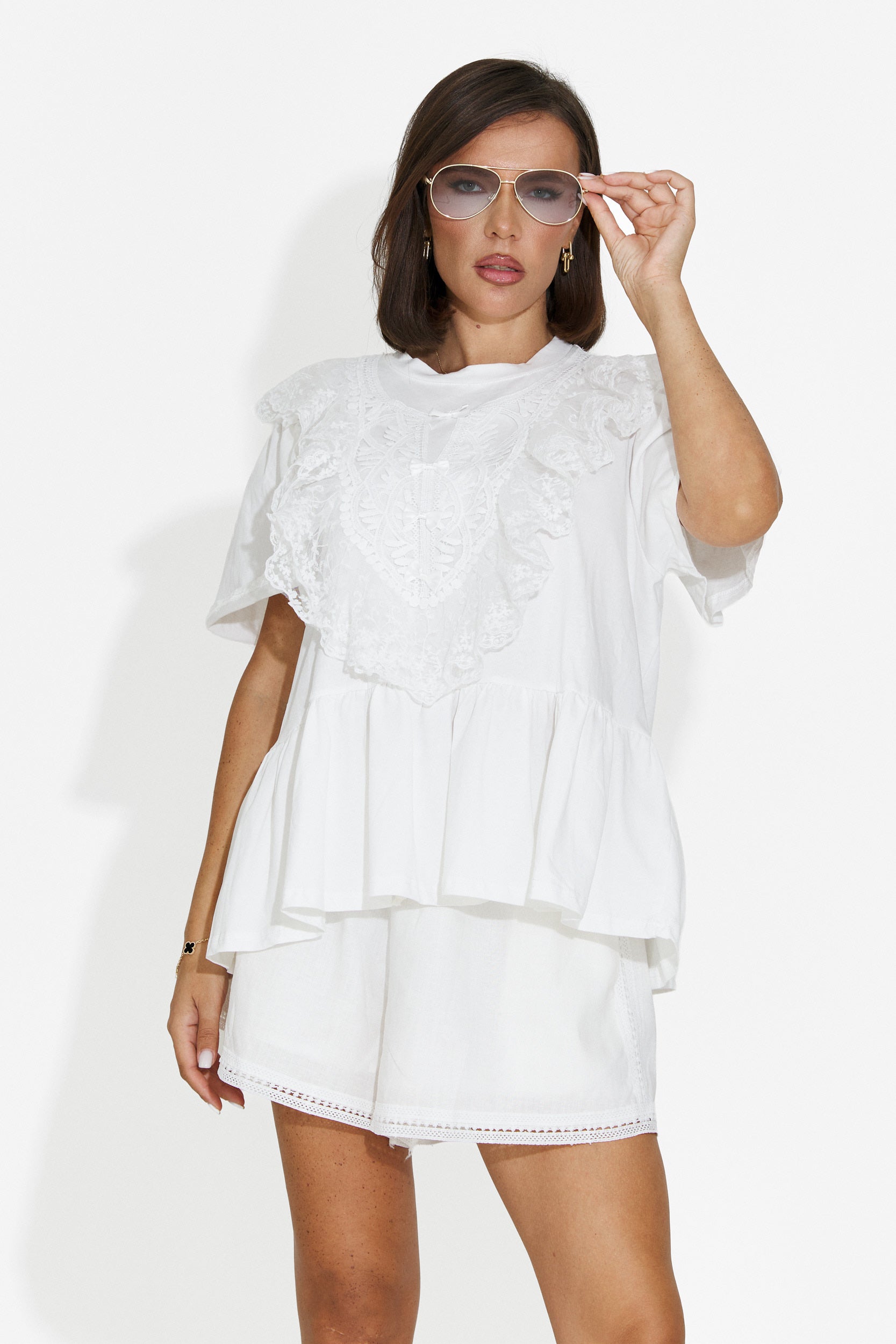Women's casual white t-shirt Besana Bogas