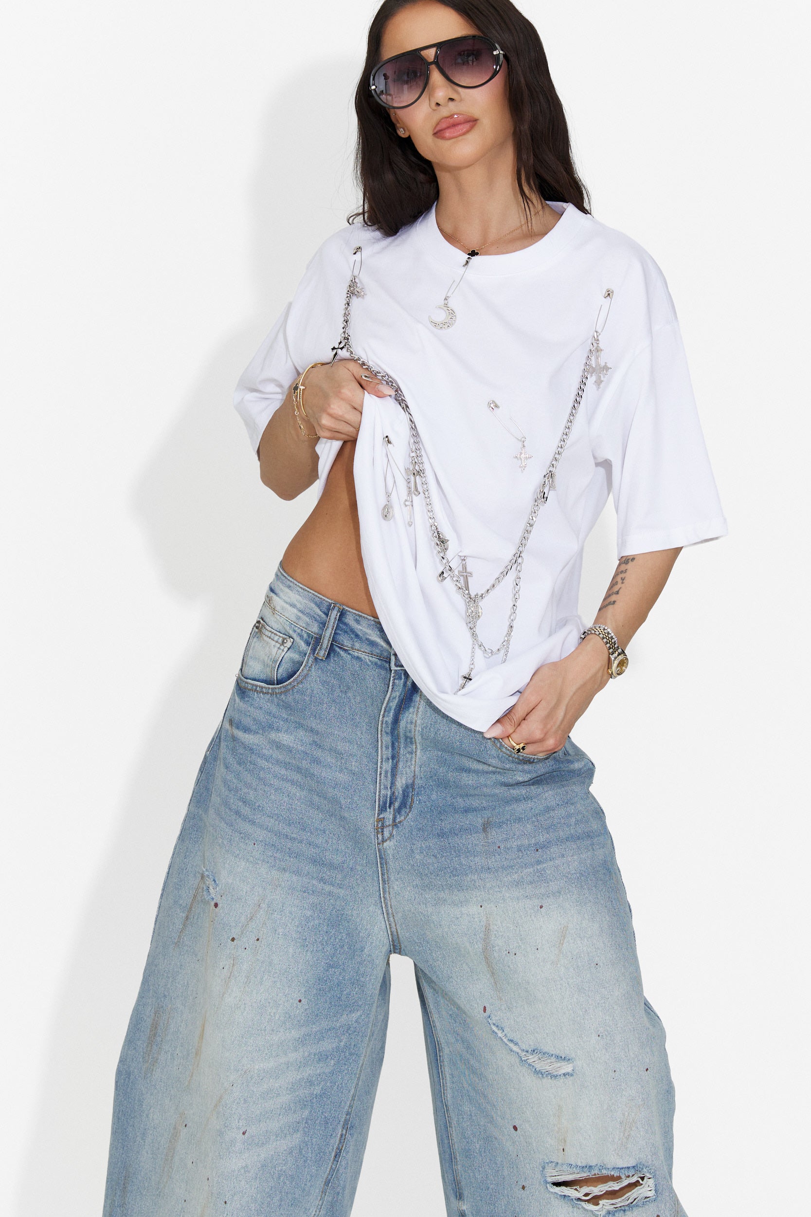 Tricou dama casual alb Kohleria Bogas