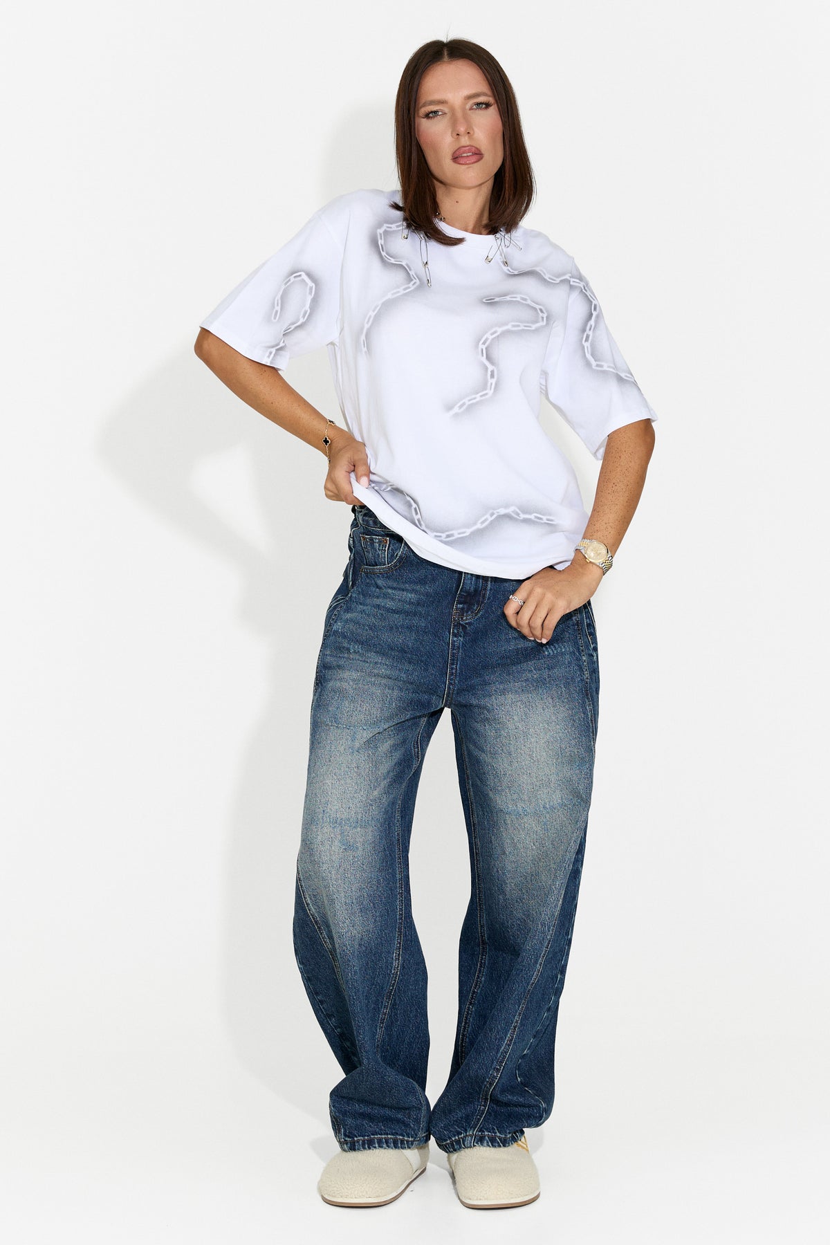 Damen-Casual-T-Shirt weiß Rougha Bogas