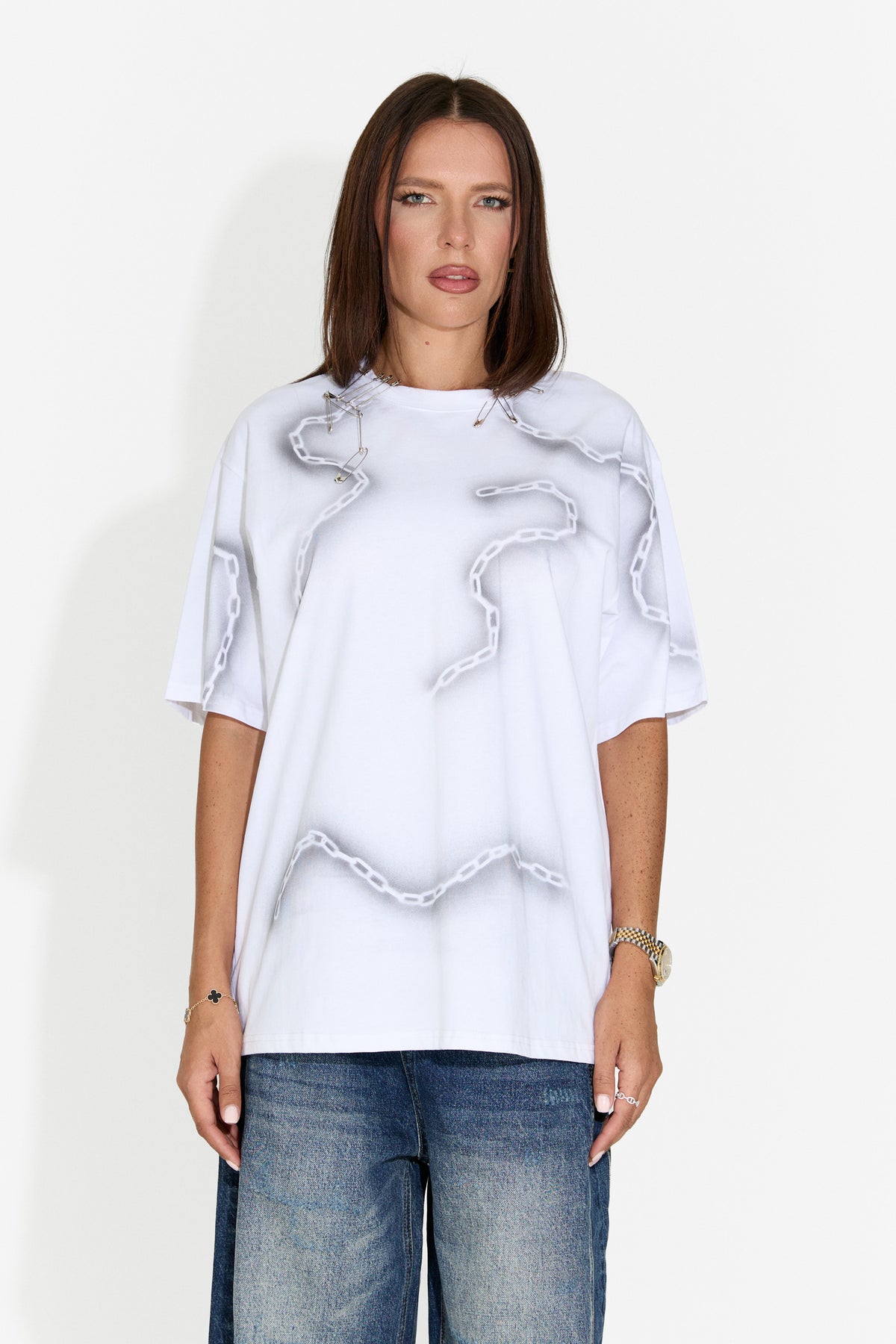 Damen-Casual-T-Shirt weiß Rougha Bogas