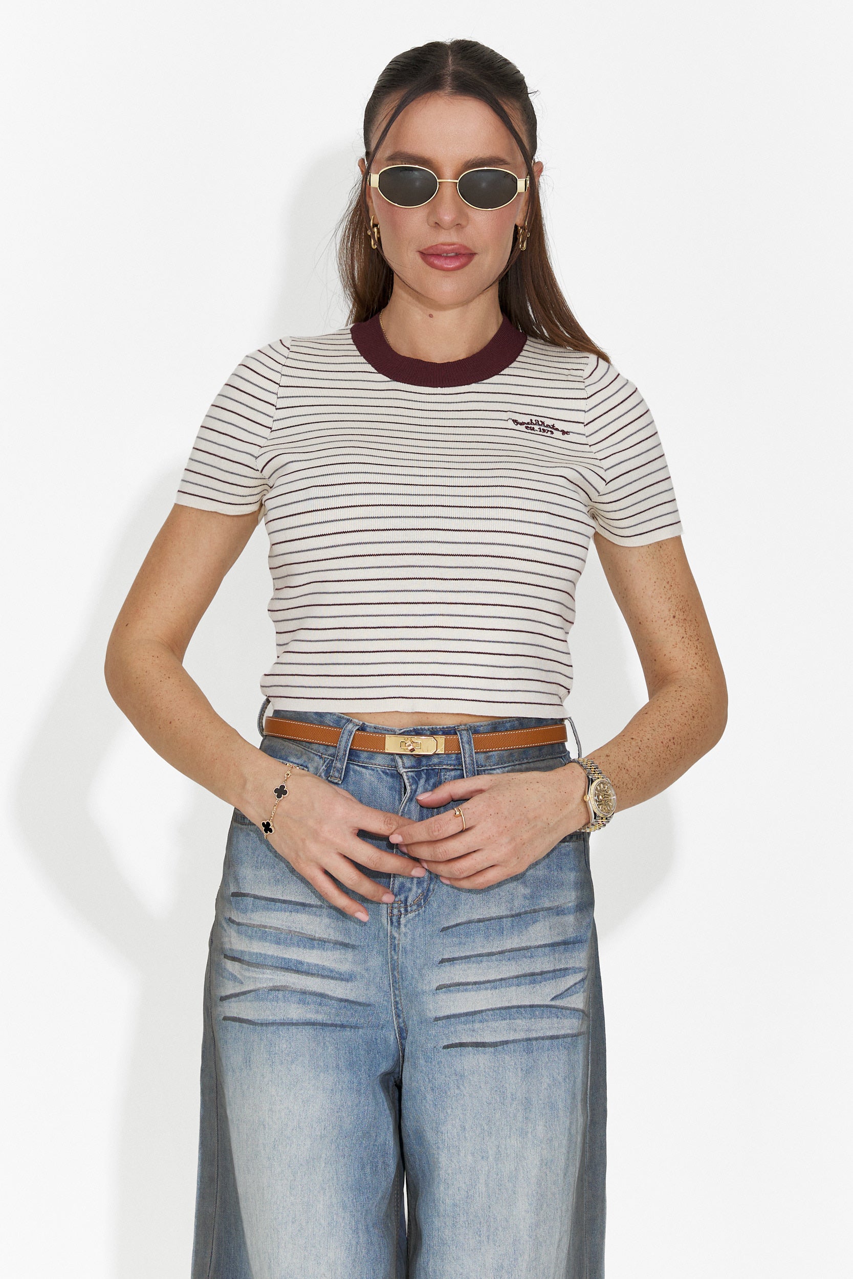 Casual beige ladies T-shirt Hainie Bogas