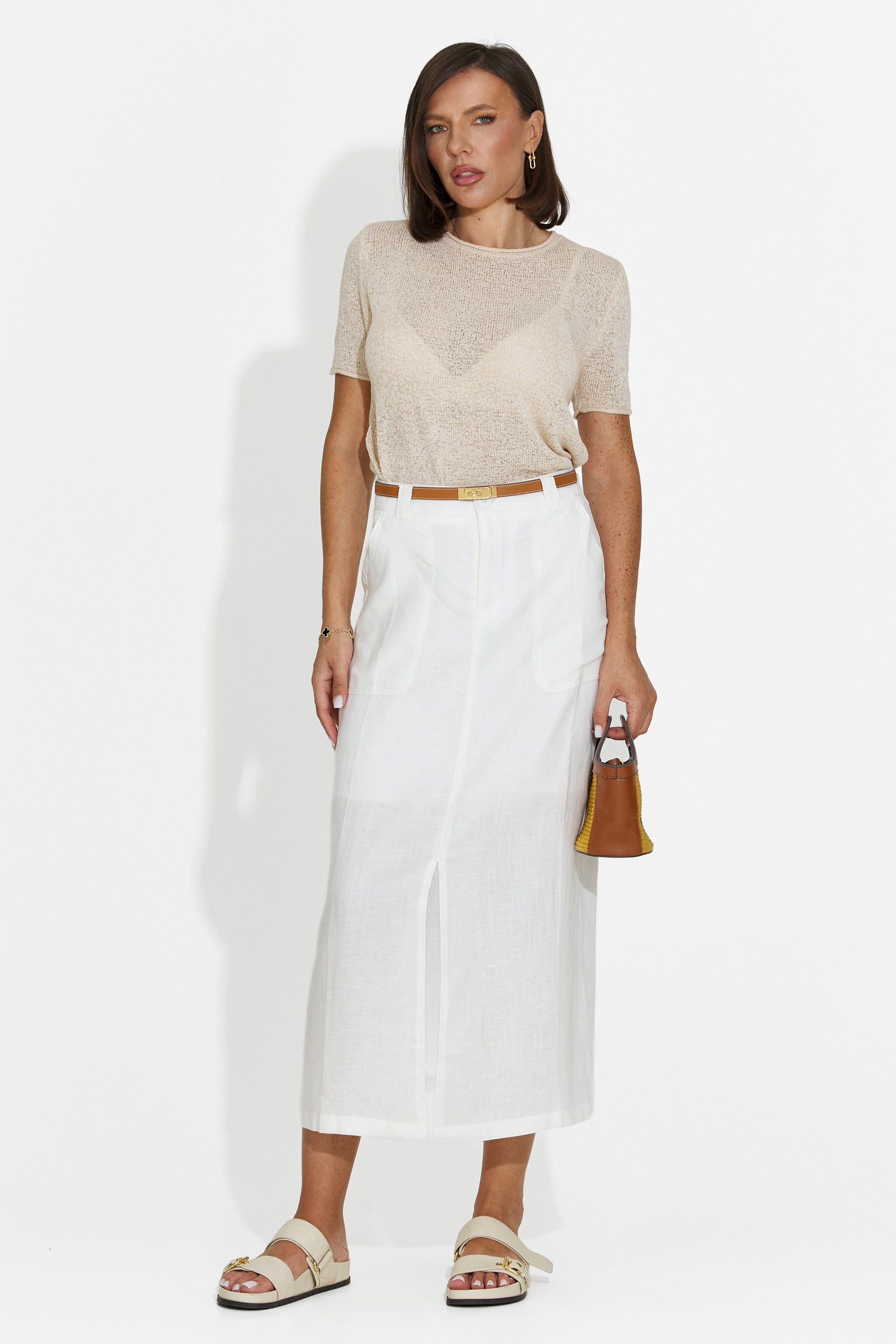 Women's casual beige t-shirt Pilaria Bogas