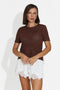 Women's casual brown t-shirt Pilaria Bogas