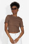 T-Shirt Décontracté Marron pour Dames de Versala Bogas
