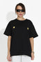 Women's casual black t-shirt Lunesa Bogas
