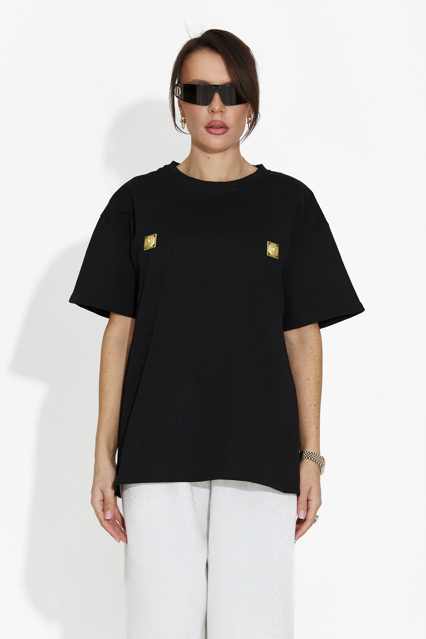 Women's casual black t-shirt Lunesa Bogas