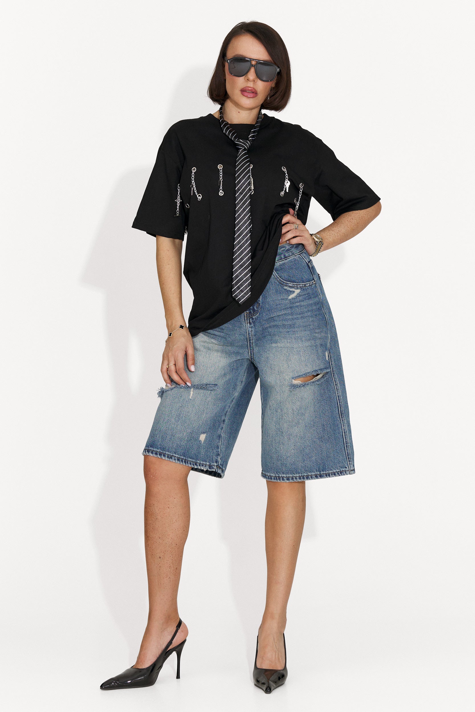 Tricou dama casual negru Wisteria Bogas