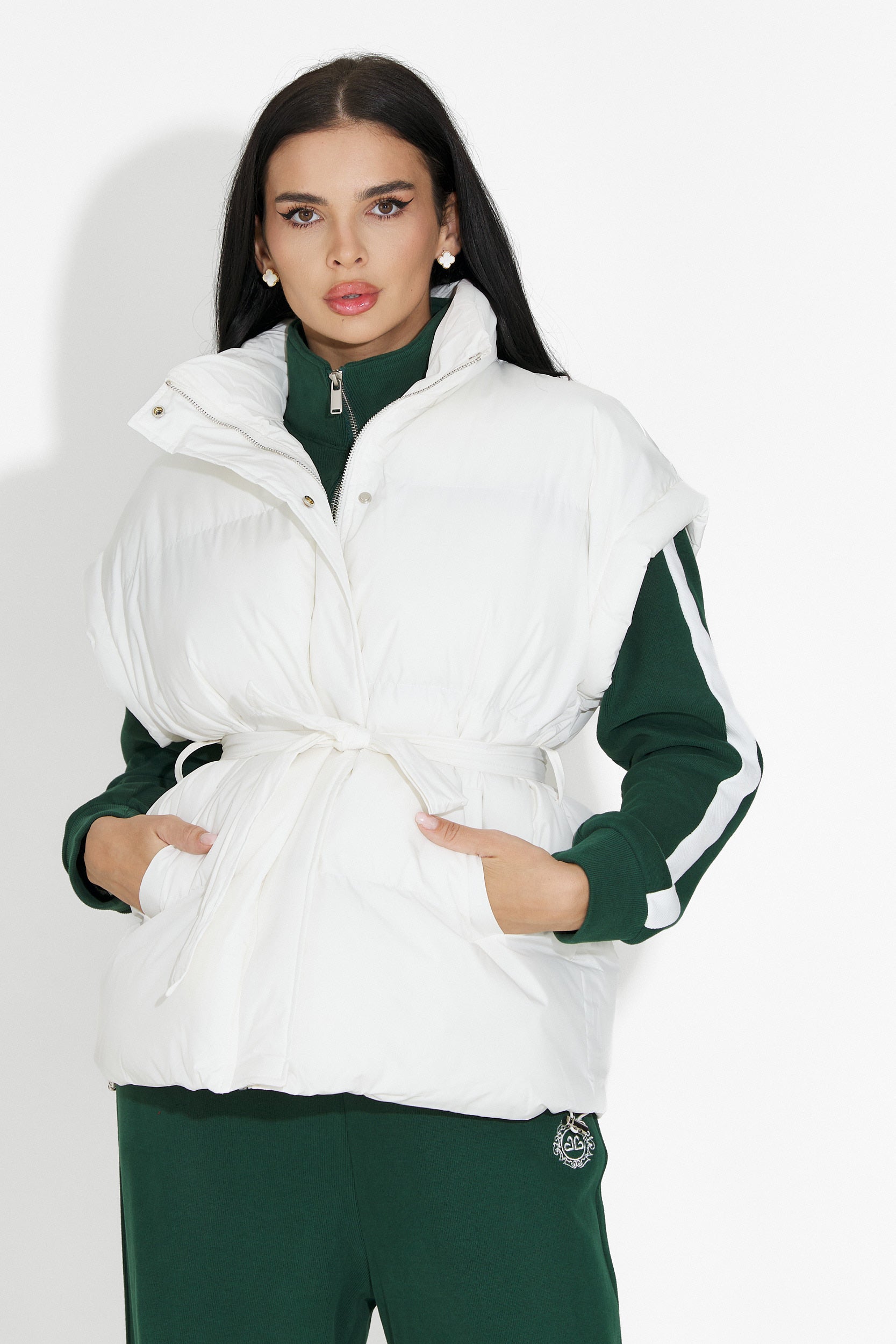 Biała casualowa kamizelka damska Denoria Bogas