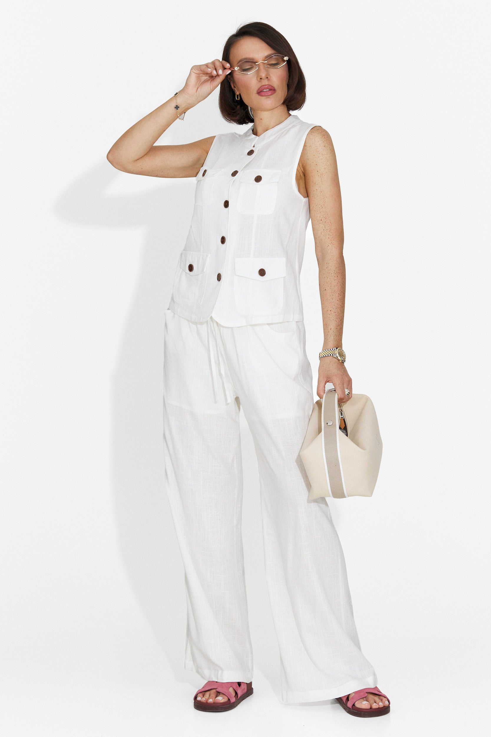 Chaleco Casual Blanco para Mujer de Glory Bogas