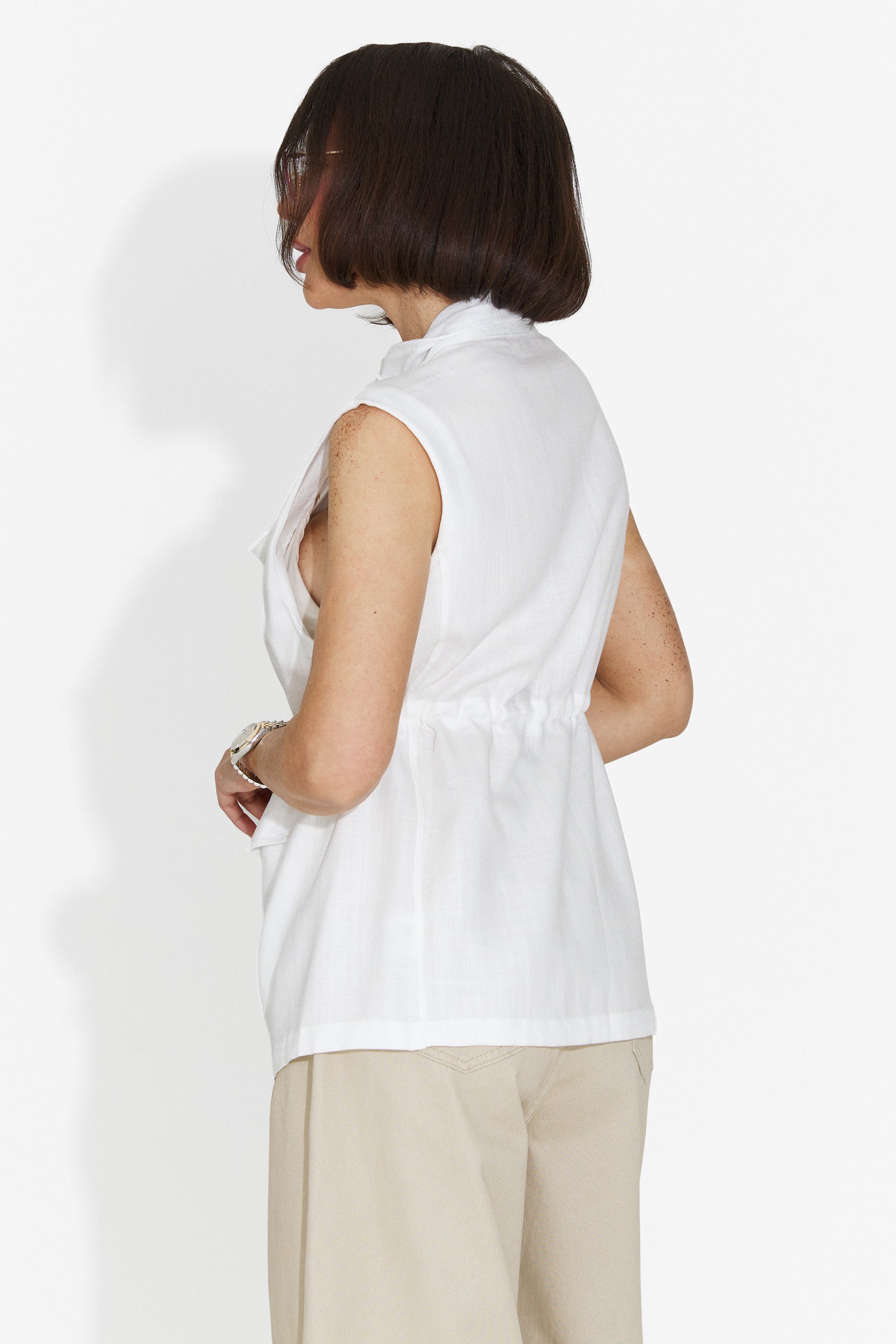 Chaleco Blanco Casual para Mujer de Petynia Bogas