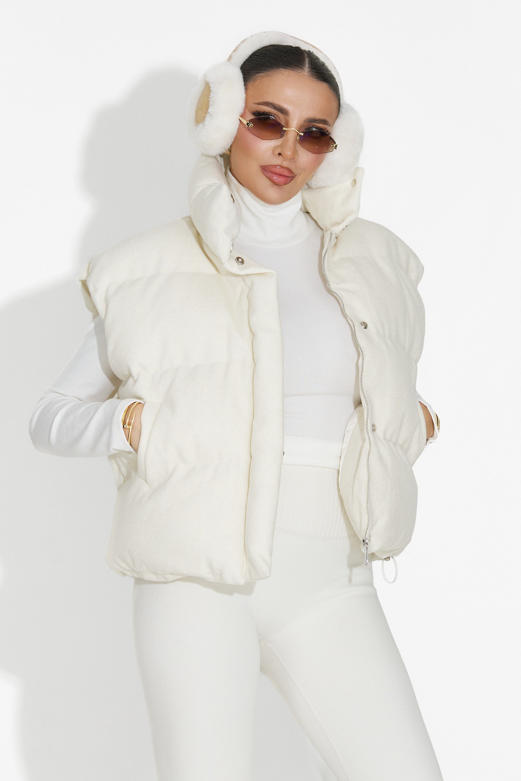 Γυναικείο γιλέκο casual μπεζ Cendira Bogas