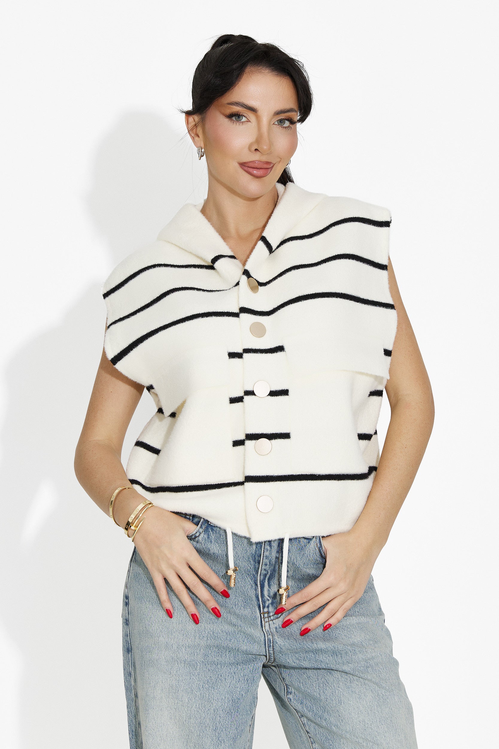 Gilet donna casual beige Odeisa Bogas