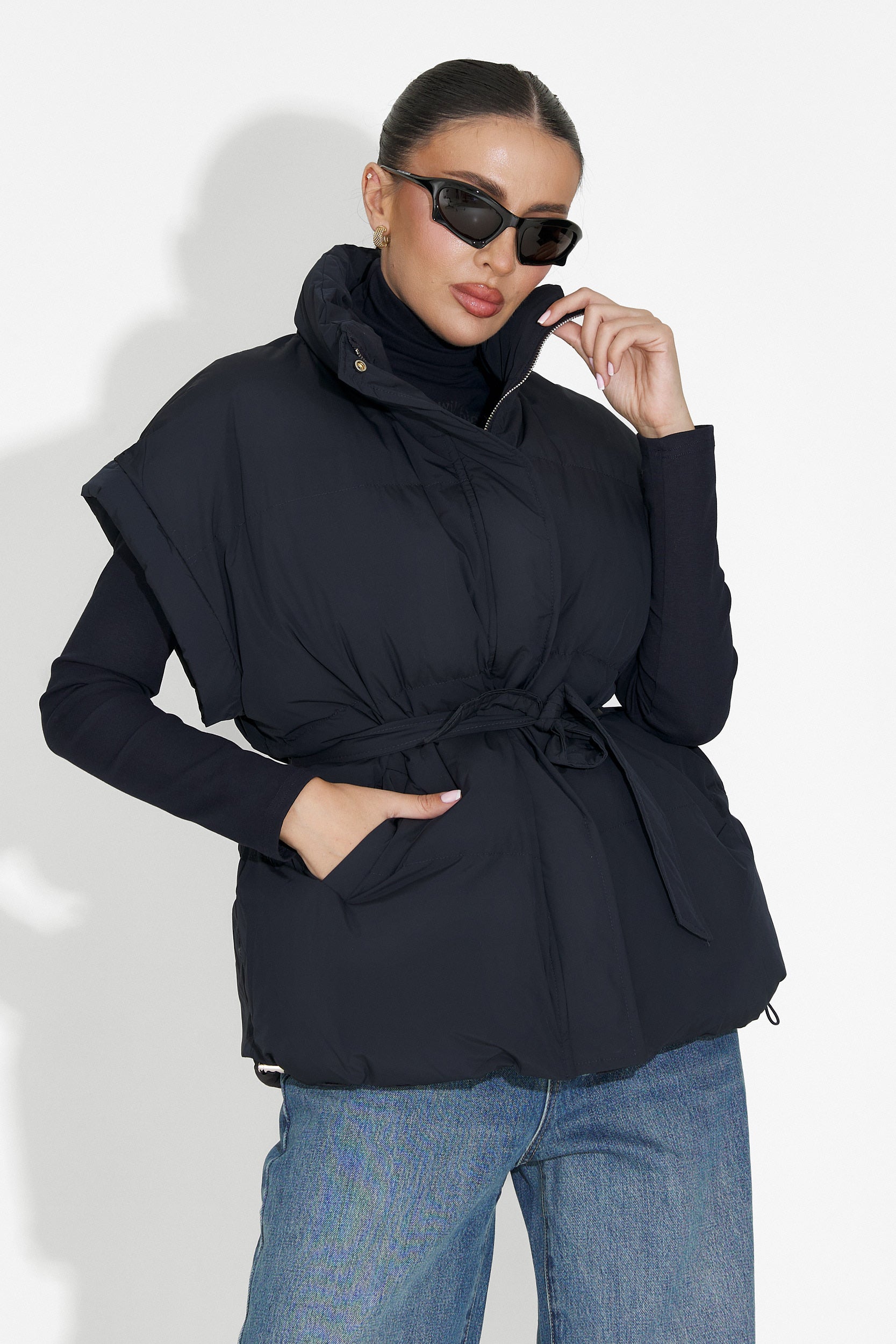 Kamizelka damska casual granatowa Denoria Bogas