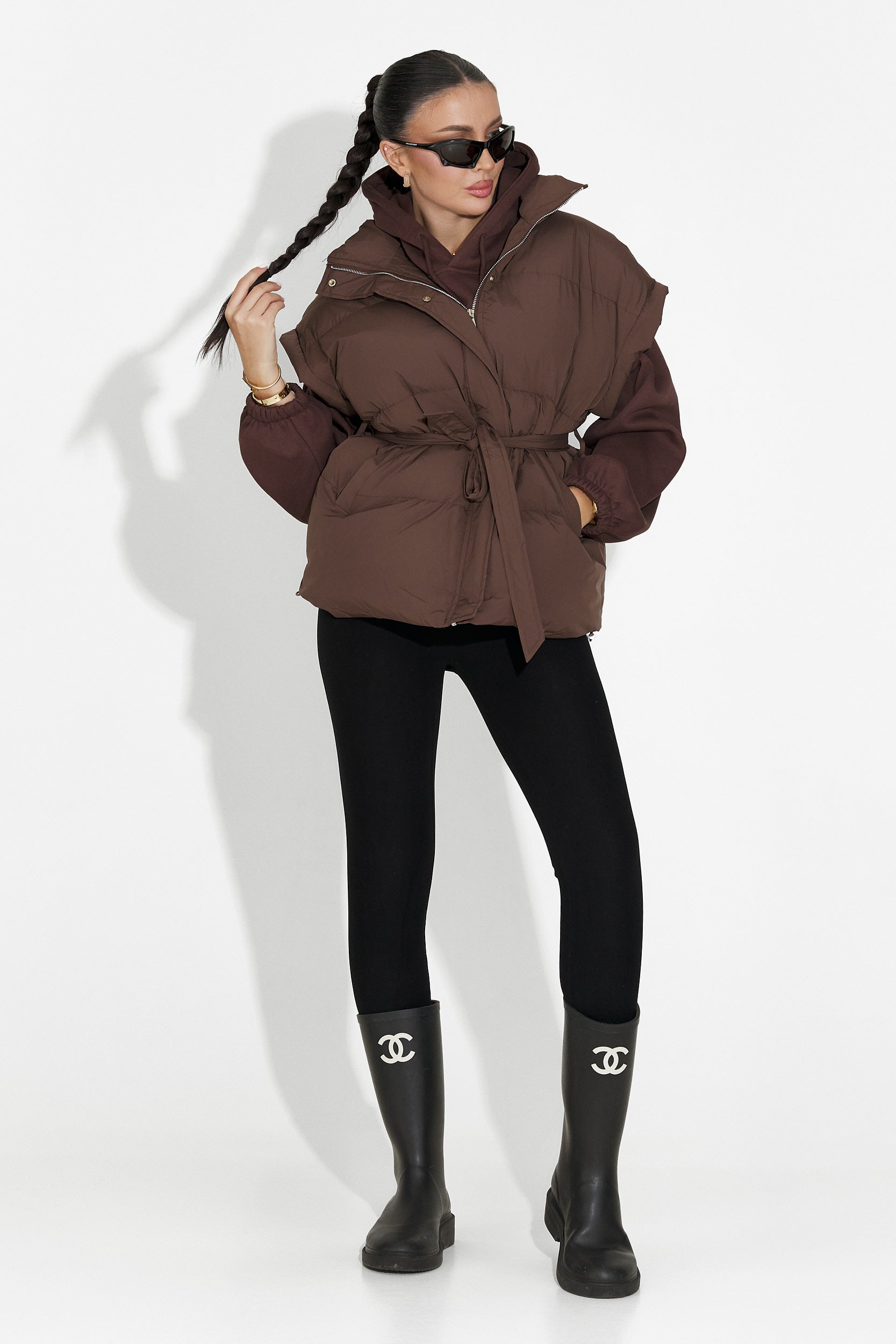 Kamizelka damska casual brązowa Denoria Bogas