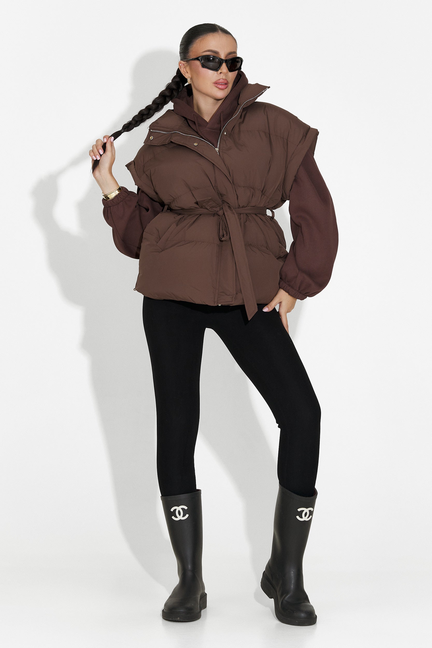 Kamizelka damska casual brązowa Denoria Bogas