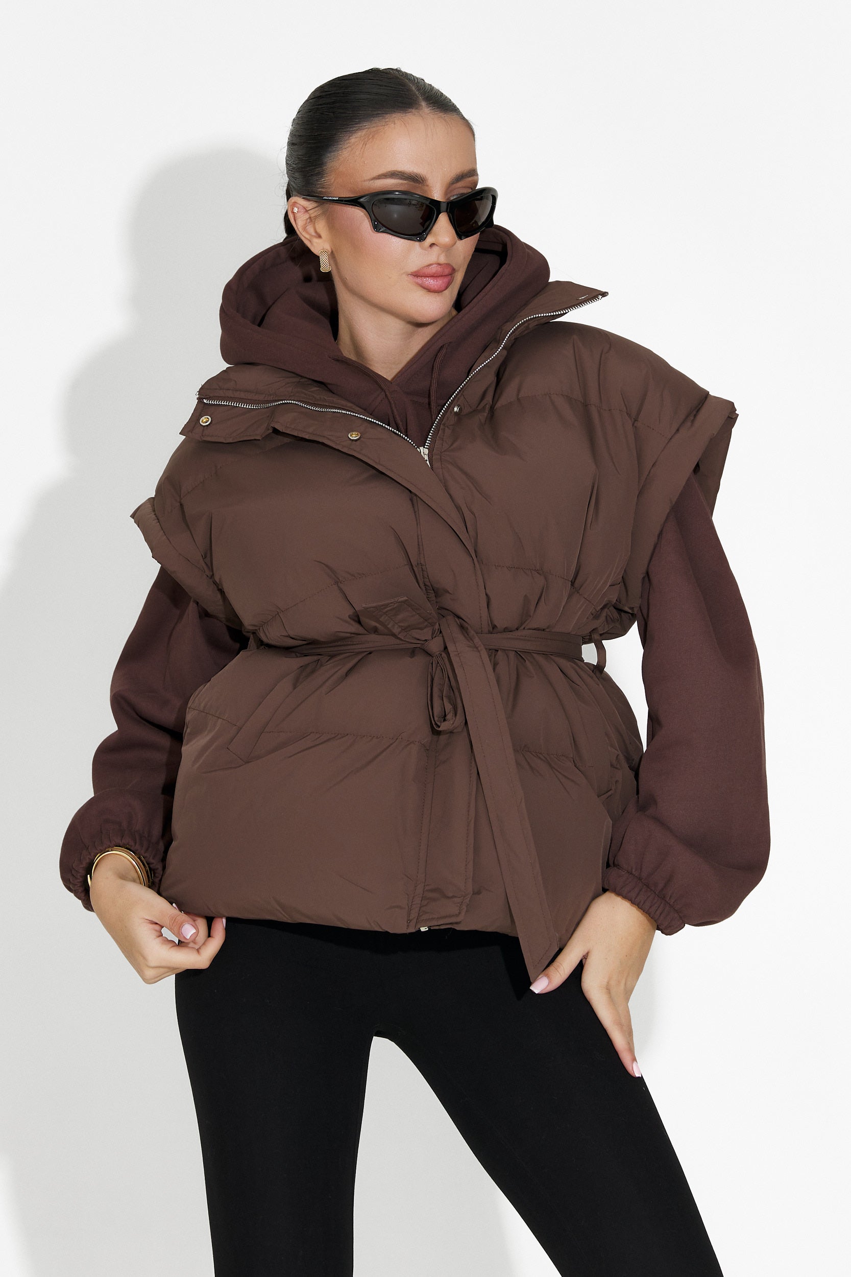 Kamizelka damska casual brązowa Denoria Bogas