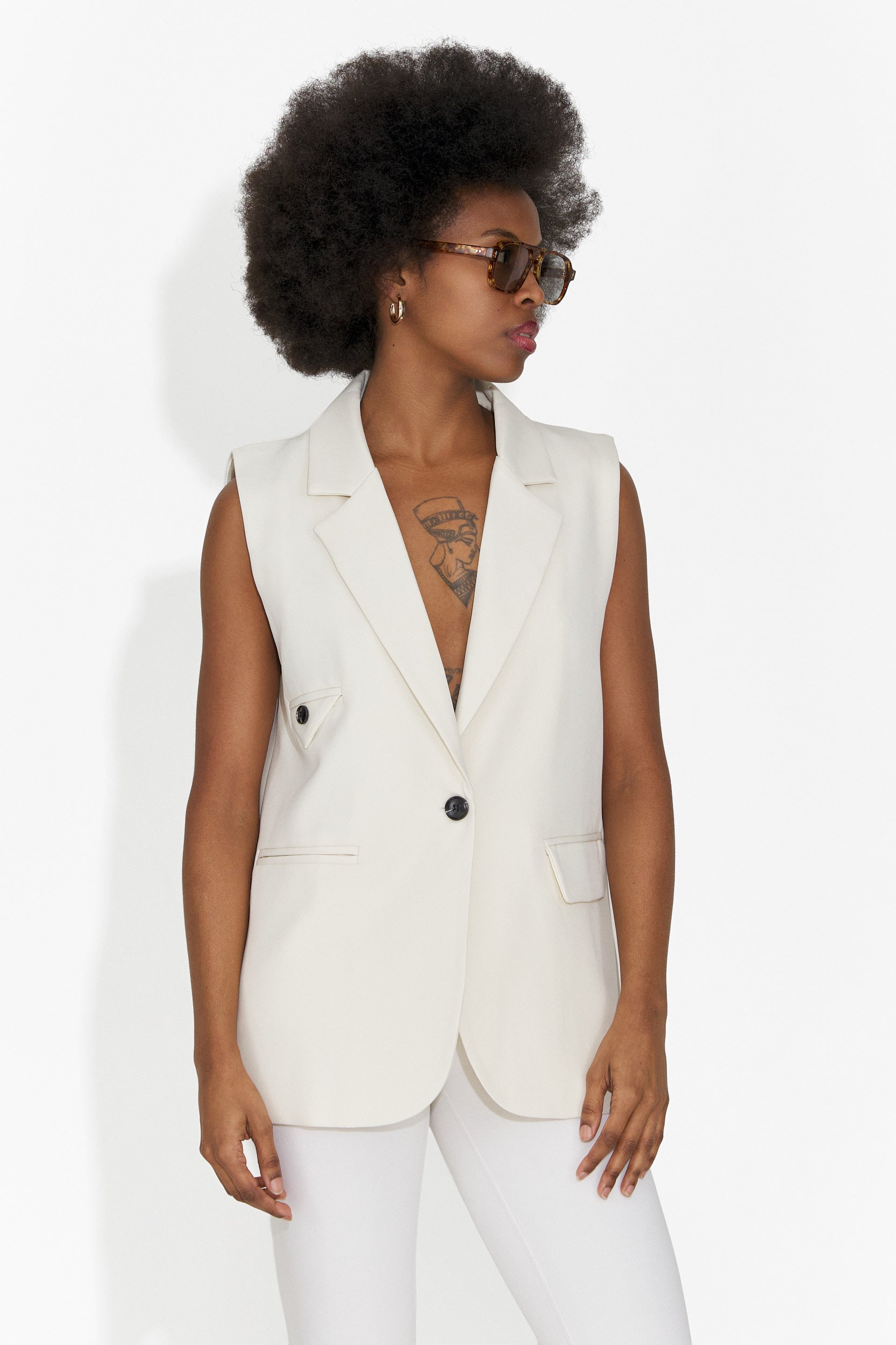 Elegante Damenweste in Creme Angila Bogas