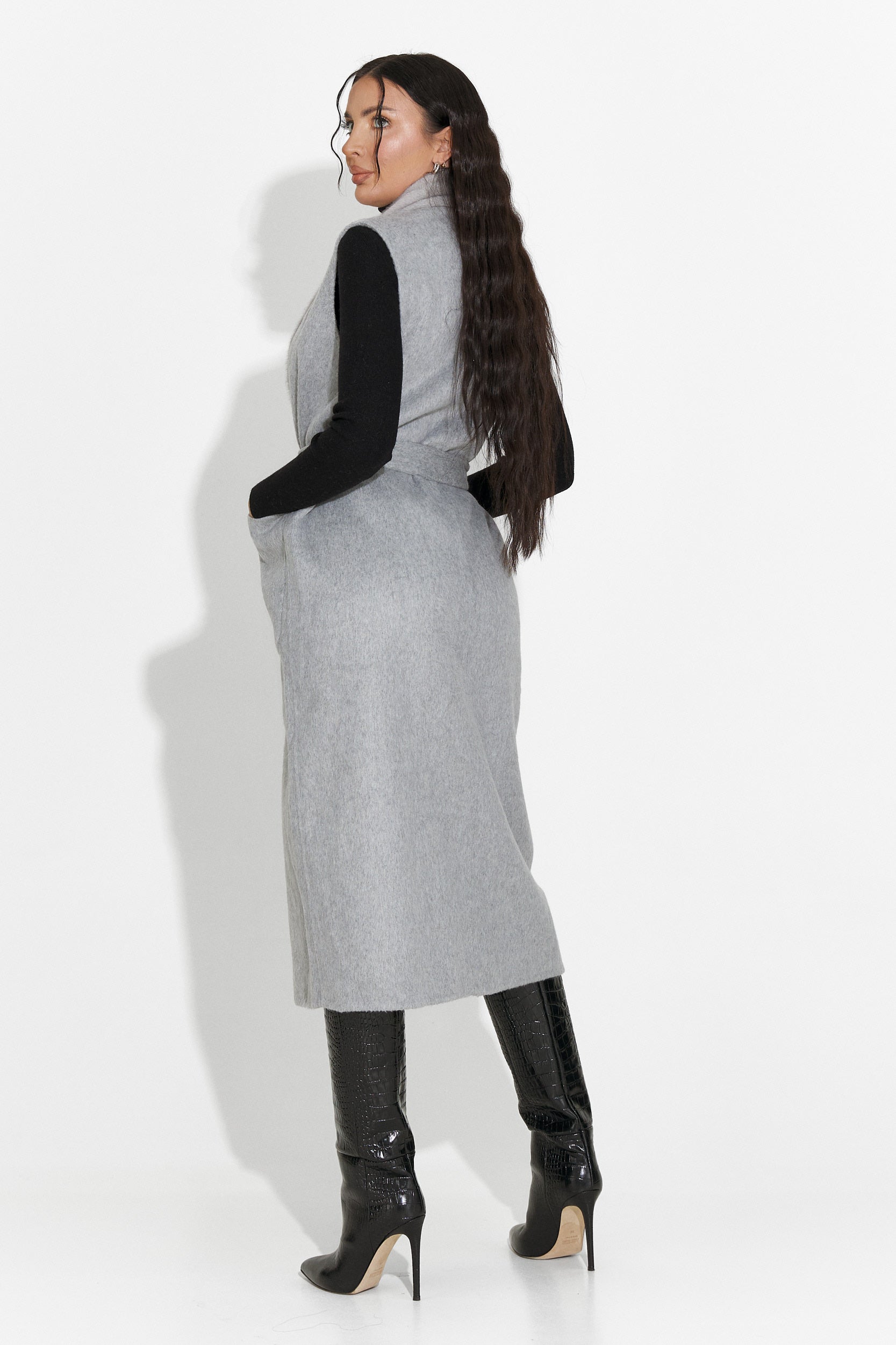 Élégant Gilet Gris Brania Bogas pour Dames